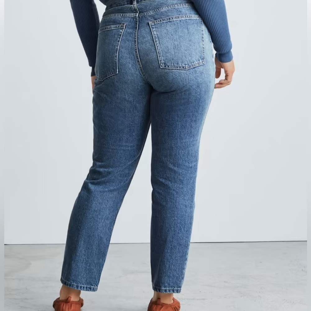 Everlane 100% Cotton Button Fly Curvy 90s Cheeky Straight Jean Size 28 Ankle